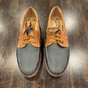 Aldo Rossini Boat Shoe in Brown/navy‎ [Size 11 or Euto 44]